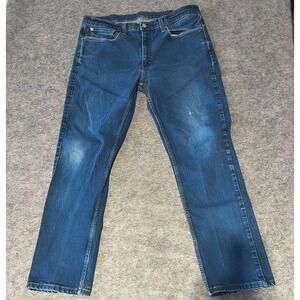 Levi's 514 Jeans Men's 36x32 Blue Straight Fit‎ Medium Wash Denim w flaws